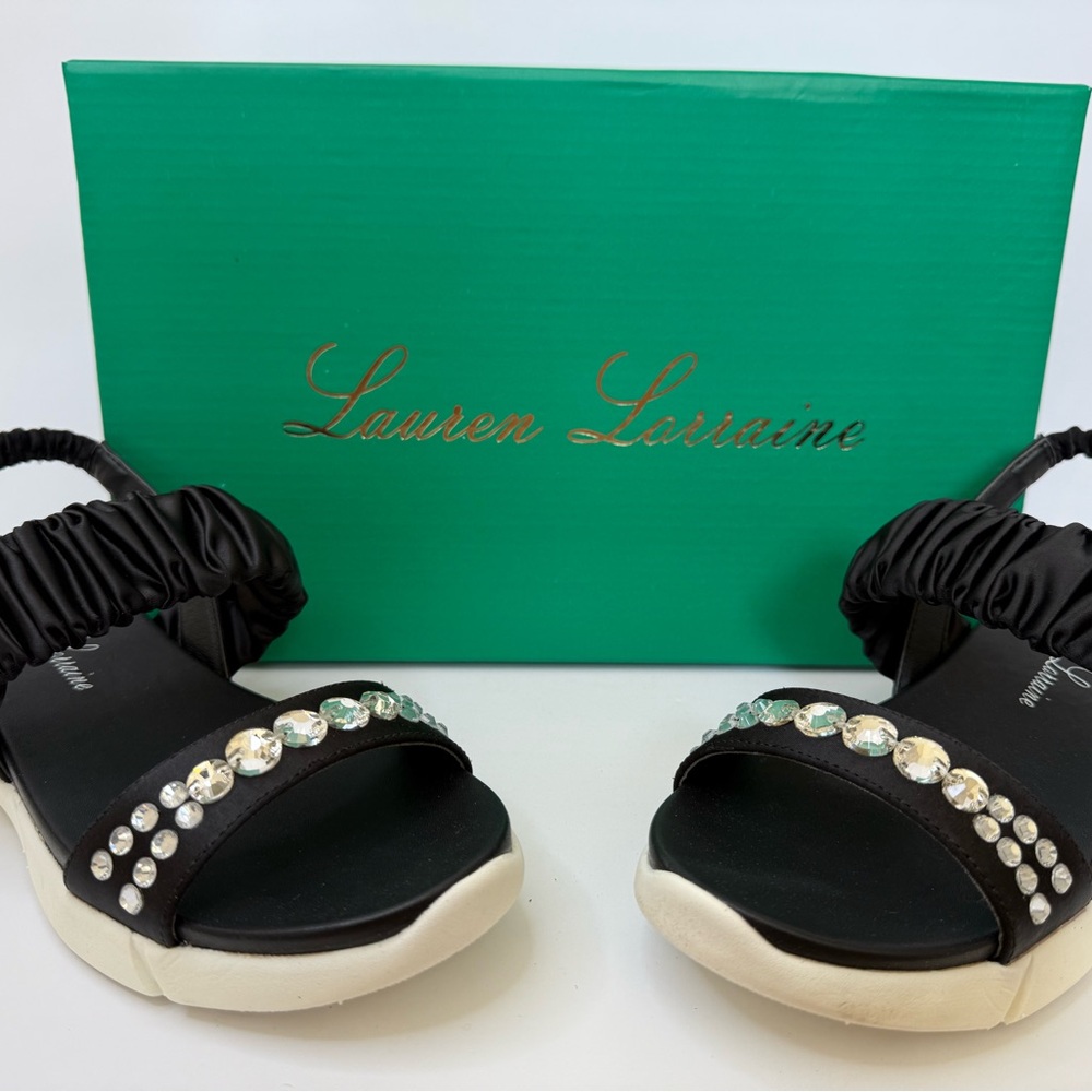 Lauren Lorraine Annie Comfort Sandal studded black Women's size 7 New in Box